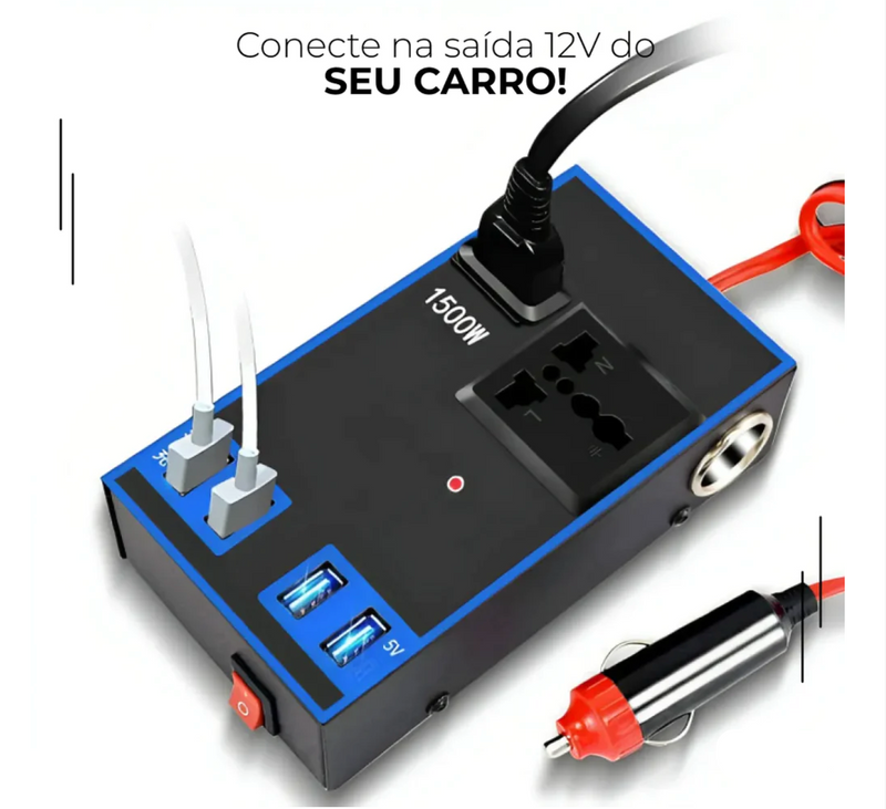 Inversor de Potência para Acendedor de Cigarro Automotivo Multiuso - CarPower™