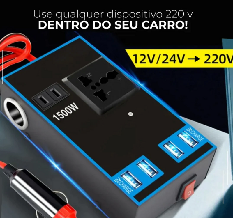 Inversor de Potência para Acendedor de Cigarro Automotivo Multiuso - CarPower™